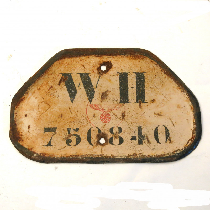 Plaque de moto originale Allemande WH 39/45 