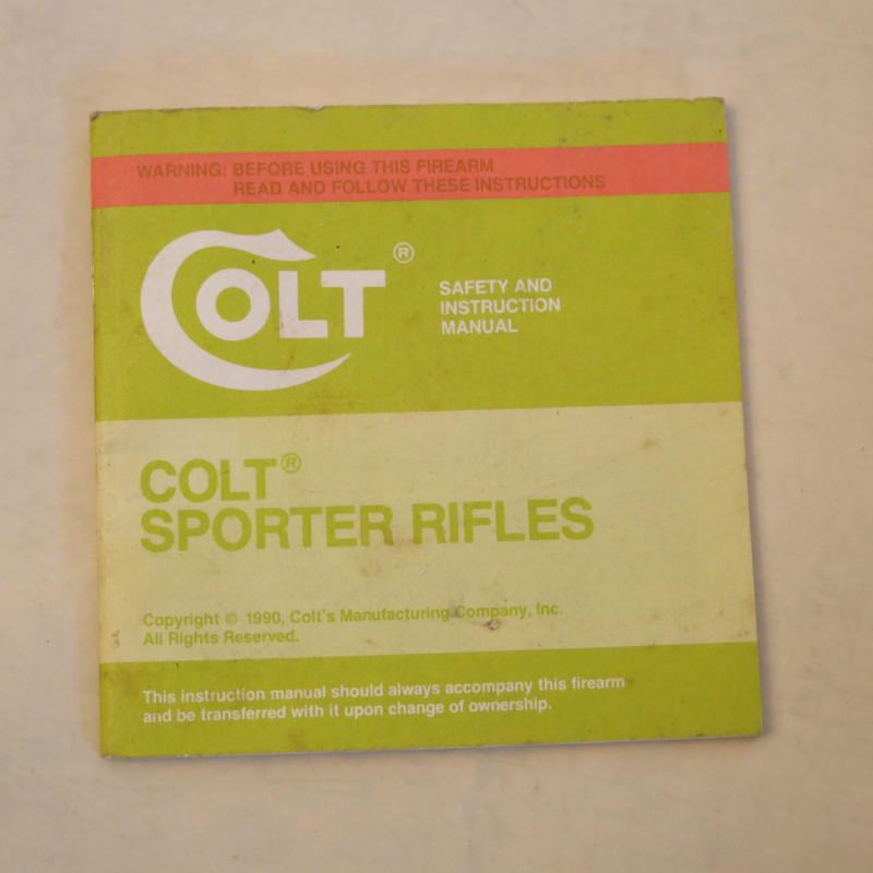 Livret d'instruction Colt sporter rifles 