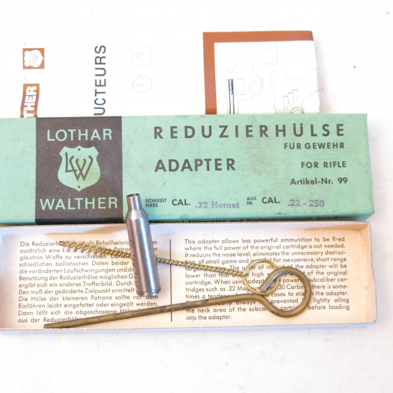 Cartouche reductrice Lothar Walther 22/250 en calibre 22 Hornet ref 16