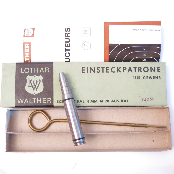 Cartouche reductrice rayé Lothar Walther 9.3 x 64  en calibre 4 mm M 20  ref 20