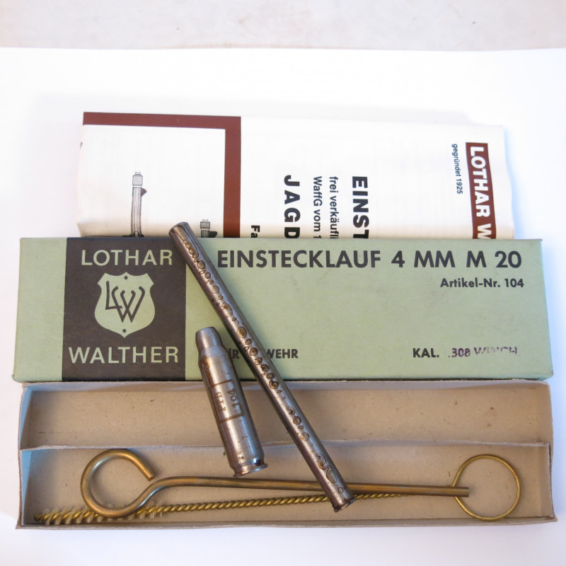 Tube reducteur avec cartouche reductrice Lothar Walther 308 Win en calibre 4 mm M 20 ref 38