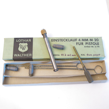 Tube reducteur rayé Lothar Walther pistolet 9 court  calibre 4 mm M20 ref 80 canon 93 a 102 mm
