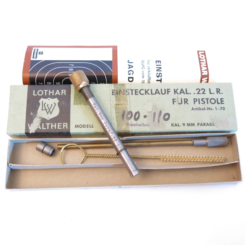 Tube reducteur rayé Lothar Walther pistolet 9 para  calibre 22 long rifle ref 83 canon 100 a 110 mm