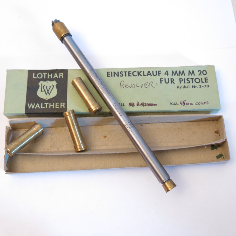 Tube reducteur rayé Lothar Walther revolver calibre 45 en calibre 4 mm M20  ref 86 canon  200 mm 