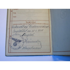 Livret Wehrpass WH  ref w 55   bo doc