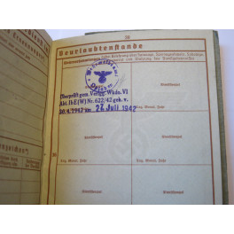 Livret Wehrpass WH  ref w 78   