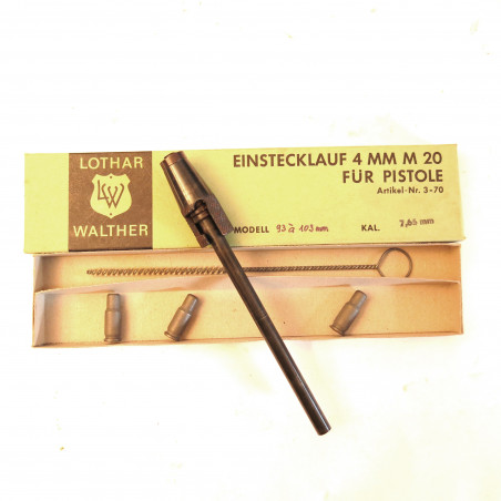 Tube reducteur rayé Lothar Walther pistolet P08 Luger calibre 7.65 en calibre 4 mm M20 ref 90