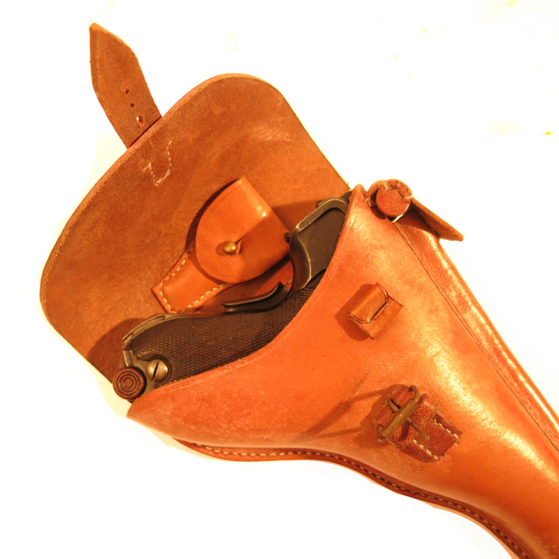 Etui cuir P08 Marine noir