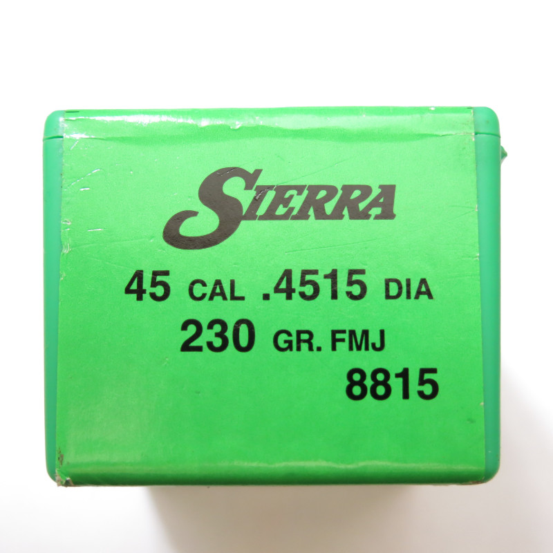 Ogives Sierra 45 cal .4515 DIA 230  gr FMJ 