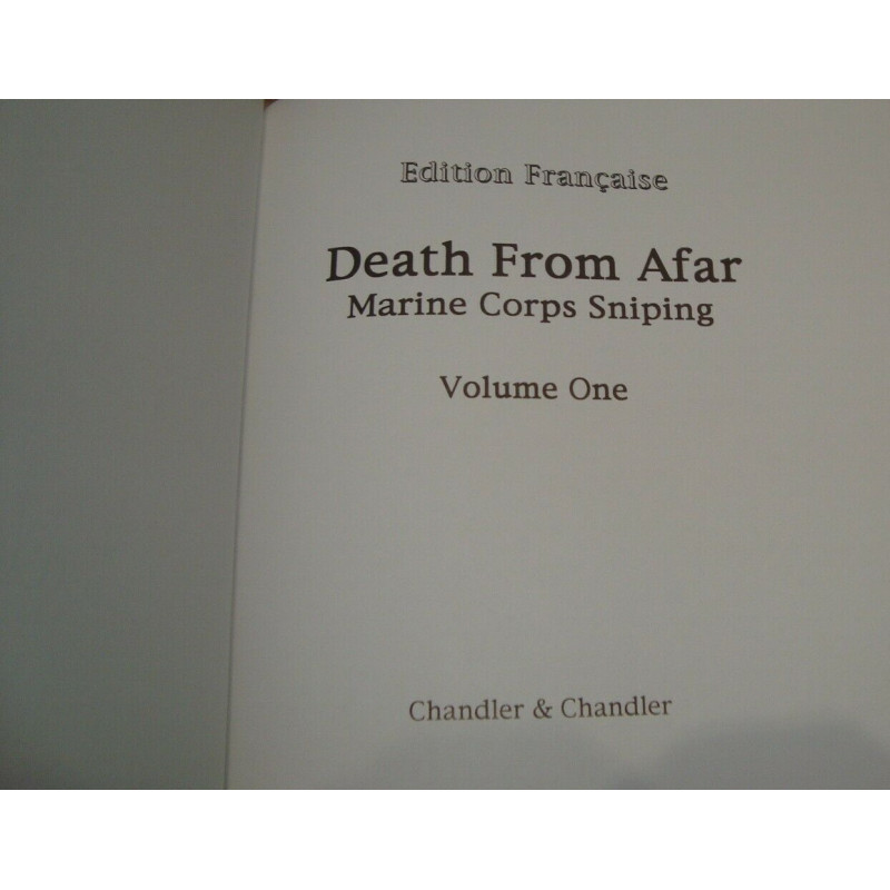 Livre Marine Corps Sniping Vol1 Death from Afar Chandler & Chandler et9