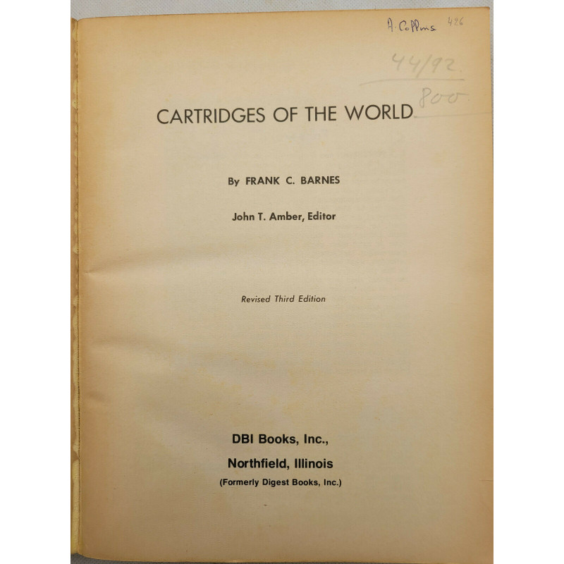 Livre Cartridges of the world Frank C. Barnes et9