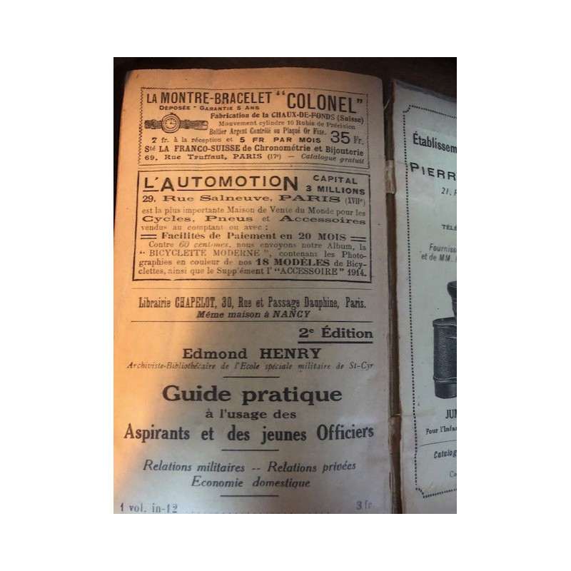 Livre L'infanterie en un volume Manuel d'instruction militaire - 1914 et11