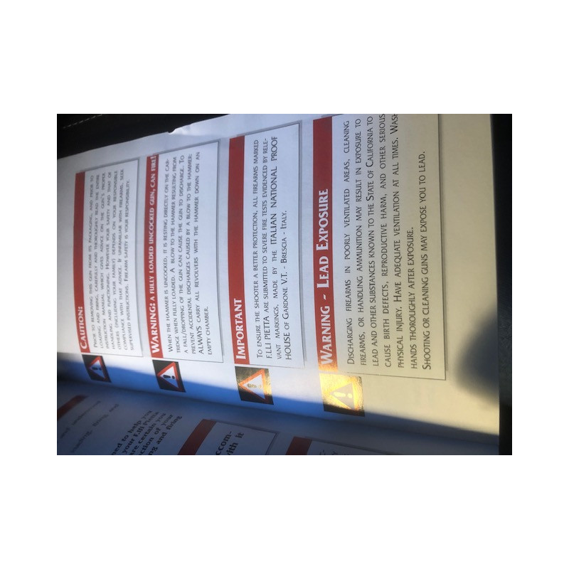 Instruction and safety Manual for 1873 Single Action Revolvers, Pietta, et16