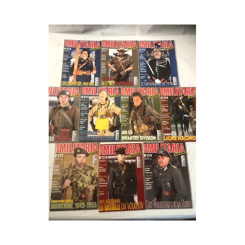 Pack Magazines Armes Militaria du No 210 à 219 et19