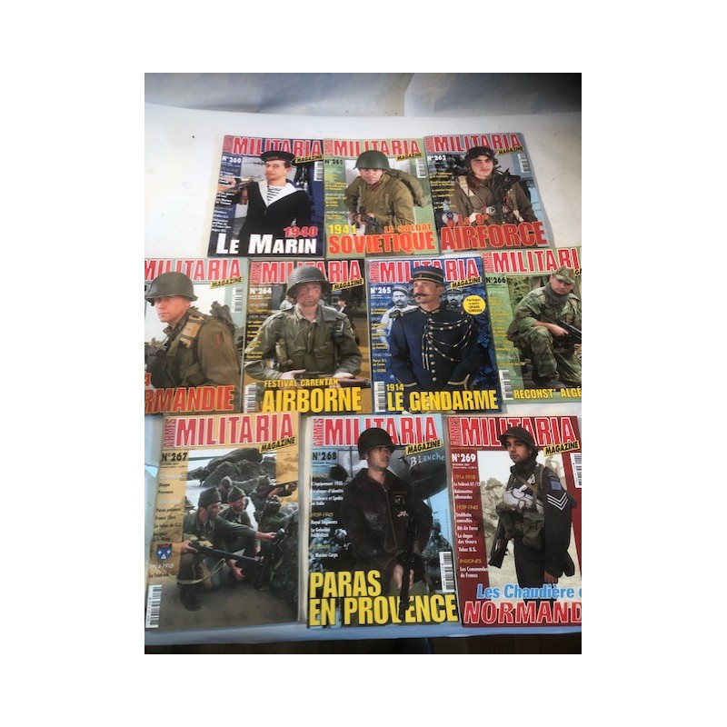 Pack Magazines Armes Militaria du No 260 à 269 et19