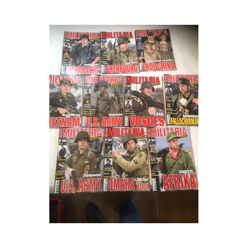 Pack Magazines Armes Militaria des No 290, 291,292,293,294,295,297,298,299,300 et19