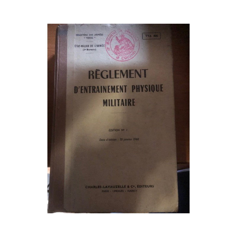 Livre Règlement d'entrainement physique militaire Ed No 1 1960 de C. Lavauzelle & Cie