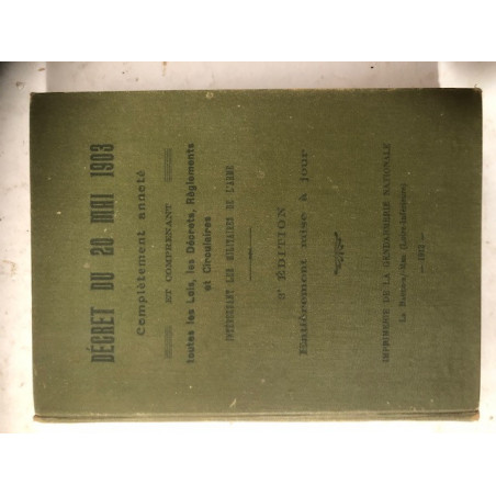 Décret du 20 mai 1903 lois, décrets, circulaires intéressant les militaires de l'armée et18