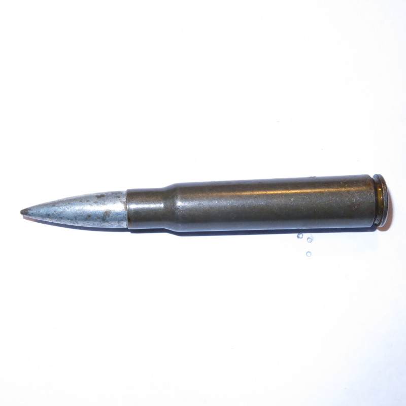 7.92 Mauser SME balle cadmiée 1944 étui acier laqué 