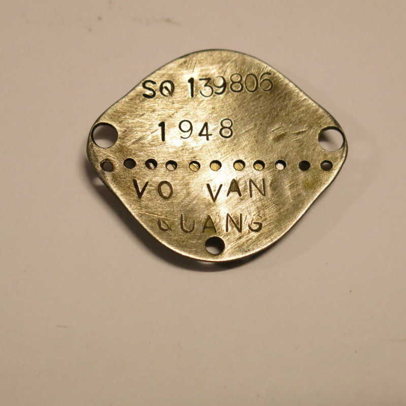 Plaque d'identité suppletif Vietnamien Indo matri 139806  ref bo38 