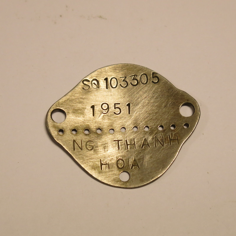 Plaque d'identité suppletif Vietnamien Indo matri 120305  ref bo38 