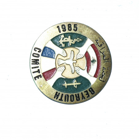 Insigne metal comité Beyrouth 1985 ref bo 39 