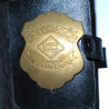 Plaque police Railroad rail way express avec cuir 