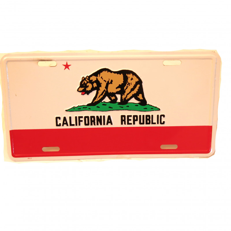 Plaque immatriculation decorative US California Republic