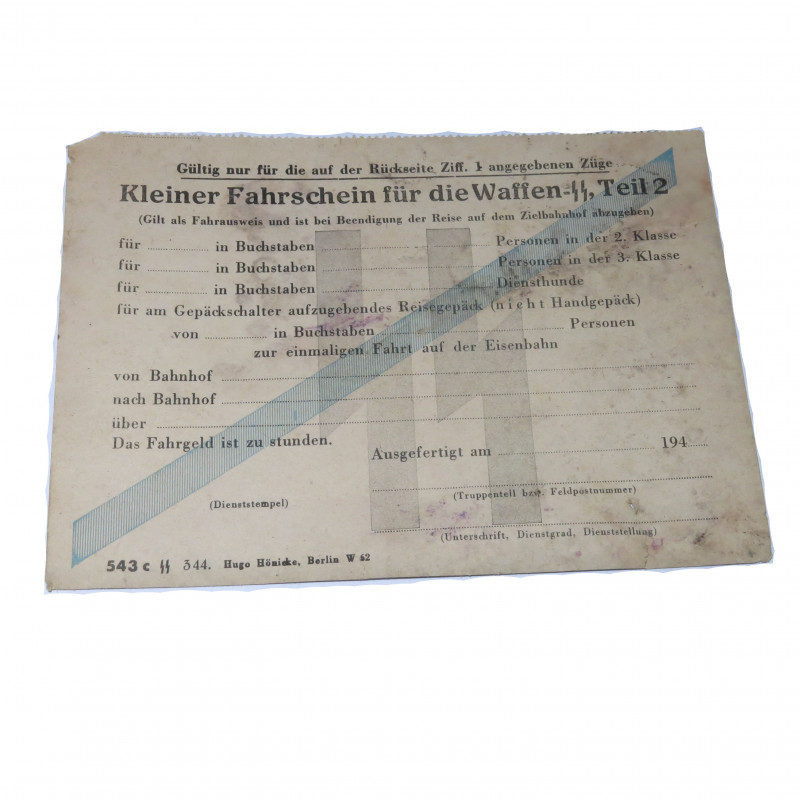 Papiers Kleiner fur die Waffen SS ref 10 bo doc