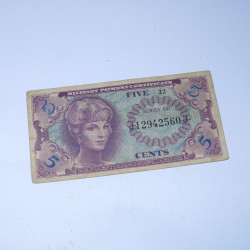 Billet 5 cents military...