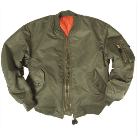 Blouson US Air Force bombers classique MA1 vert