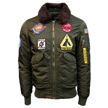Veste Air Force Top Gun avec badge verte