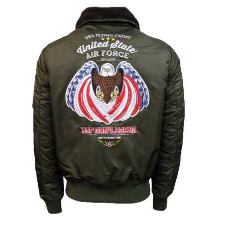 Veste Air Force Top Gun avec badge verte