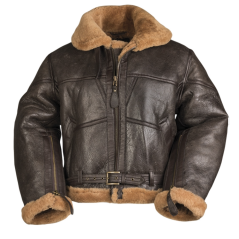 Blouson type Royal Air Force Britannique en cuir et mouton