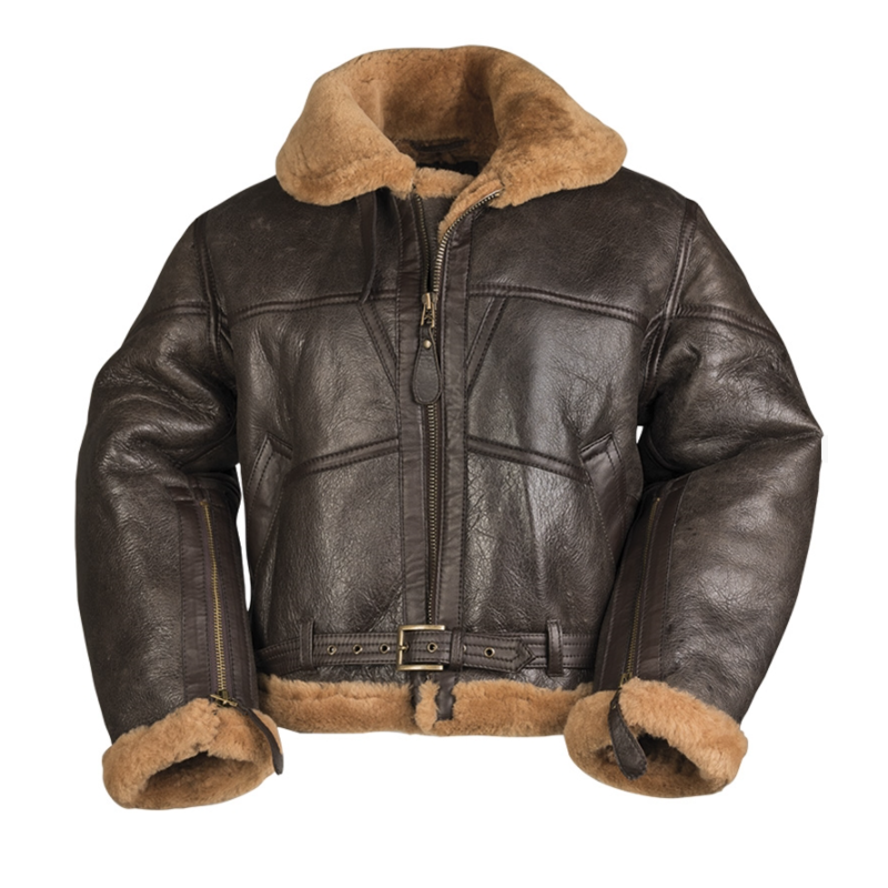 Blouson type Royal Air Force Britannique en cuir et mouton