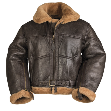 Blouson type Royal Air Force Britannique en cuir et mouton