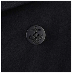 Caban US Navy Laine noir avec boutons noirs