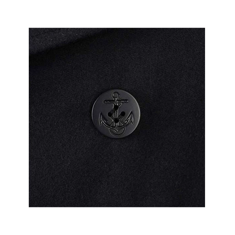 Caban US Navy Laine noir avec boutons noirs