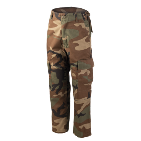 Pantalon US type BDU pour enfant camouflé Woodland