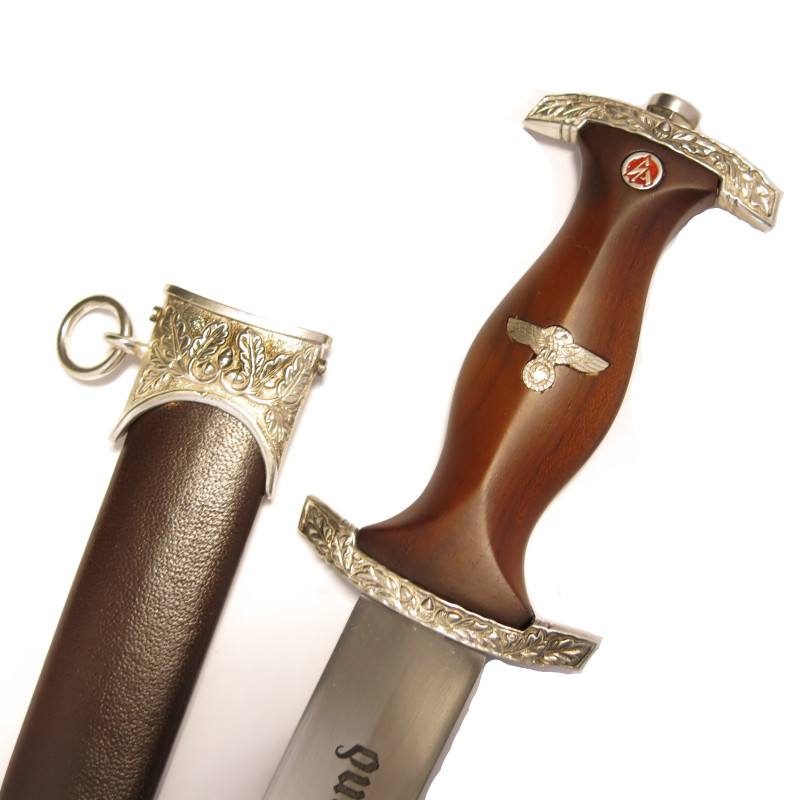 Dague d'honneur SA 1935 dedicacée poignée bois 