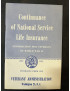 Livret Continuance of National Service Life Insurance