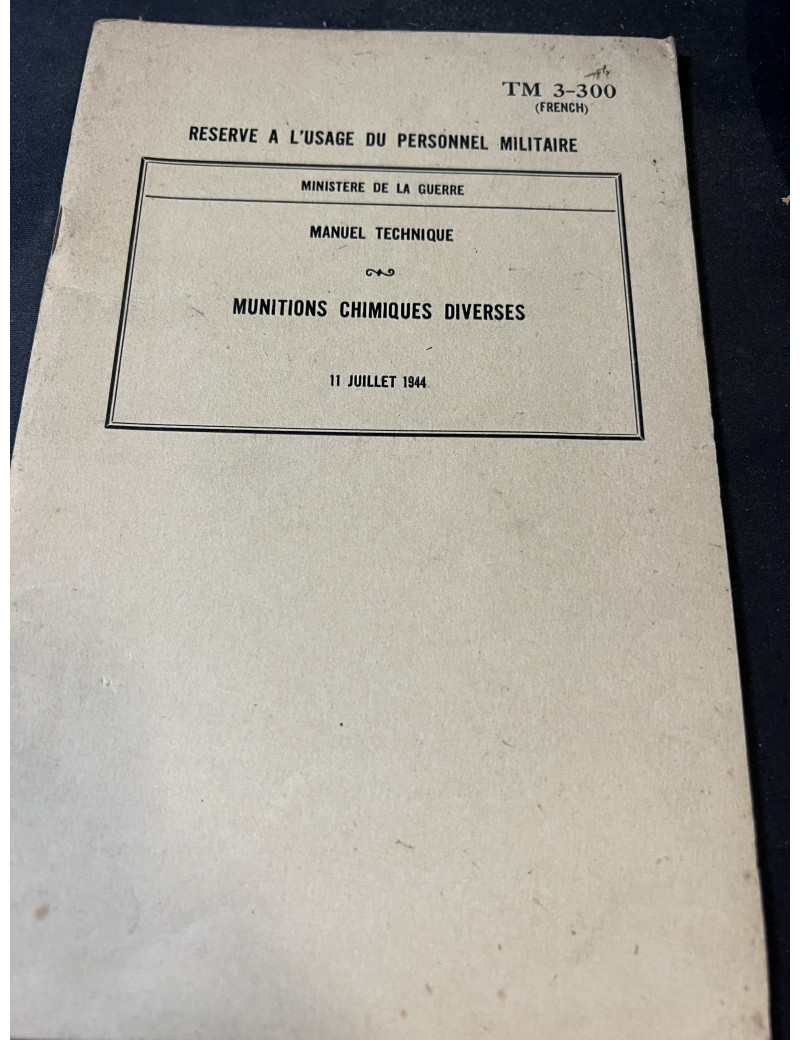 Manuel technique : Munitions chimiques diverses du 11 juillet 1944