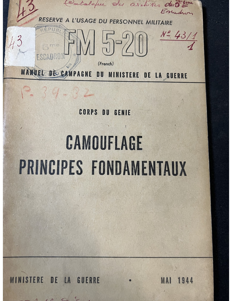 Manuel de campagne du corps du génie : Camouflage principes fondamentaux (mai 1944)