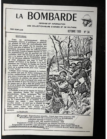 Journal La Bombarde No34 Défense et information des collectionneurs d'armes et de militaria