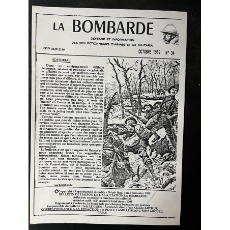 Journal La Bombarde No34 Défense et information des collectionneurs d'armes et de militaria