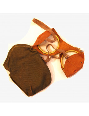 Paire de lunettes Allemande originale WH marron avec pochette toile ref lu 44