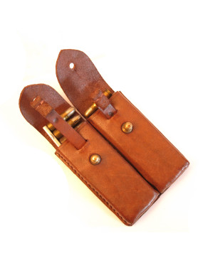 Etui cuir pour 2 lames chargeur C96 Mauser ref ba 85