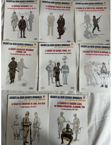 Lot de 9 revues Soldats des deux guerres Mondiales (No 21 à 30 manque le 24)