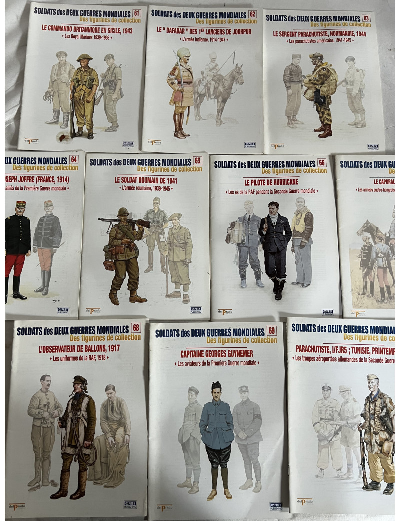 Lot de 10 revues Soldats des deux guerres Mondiales (No 61 à 70)