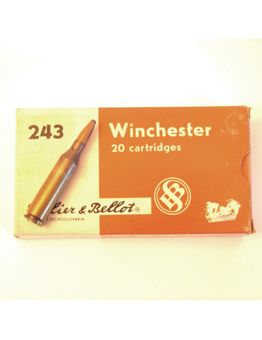 Boite de 20 cartouches calibre 243 Winchester Sellier Bellot semi blindée 